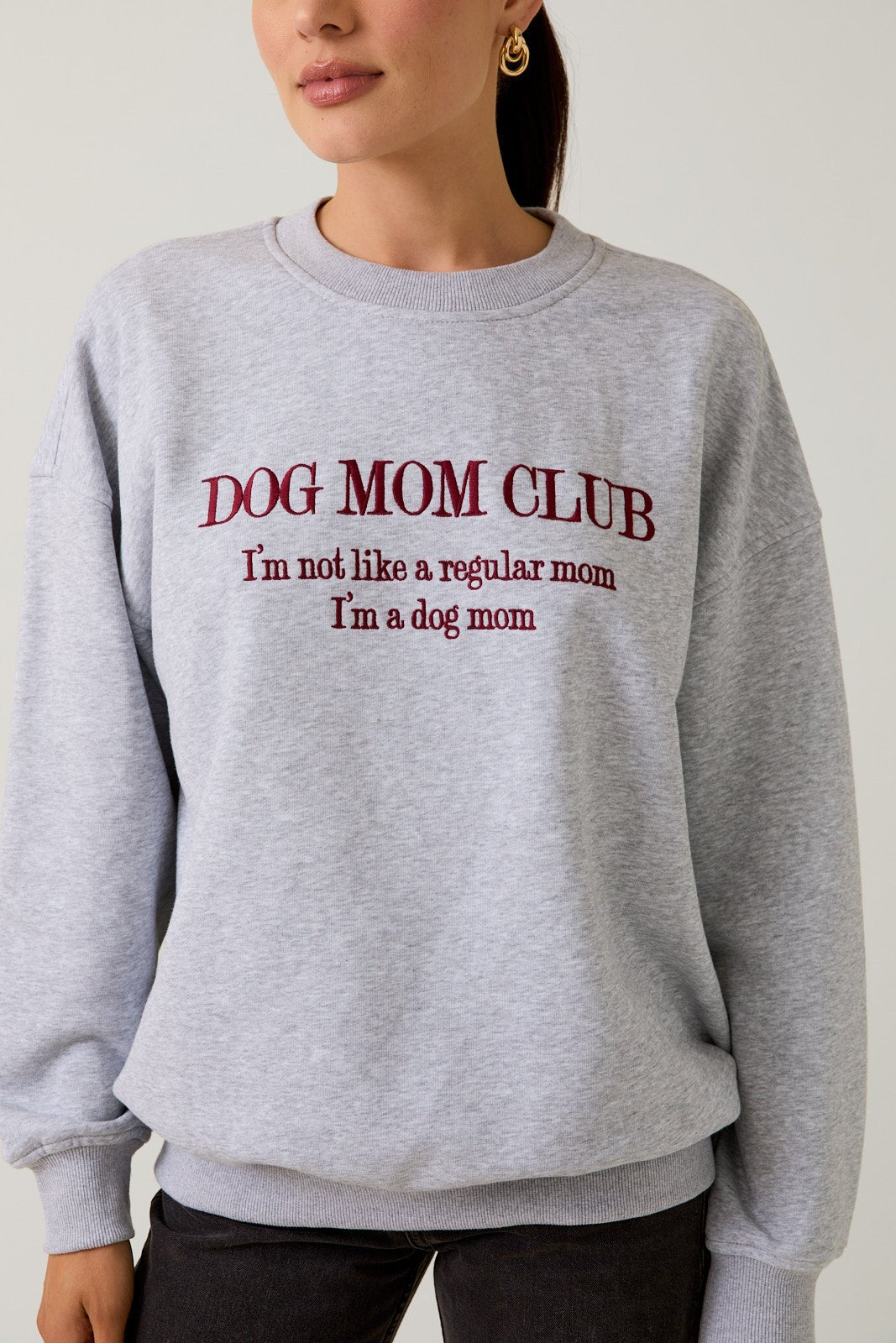 Dog Mom Embroidered Sweatshirt - The Nines