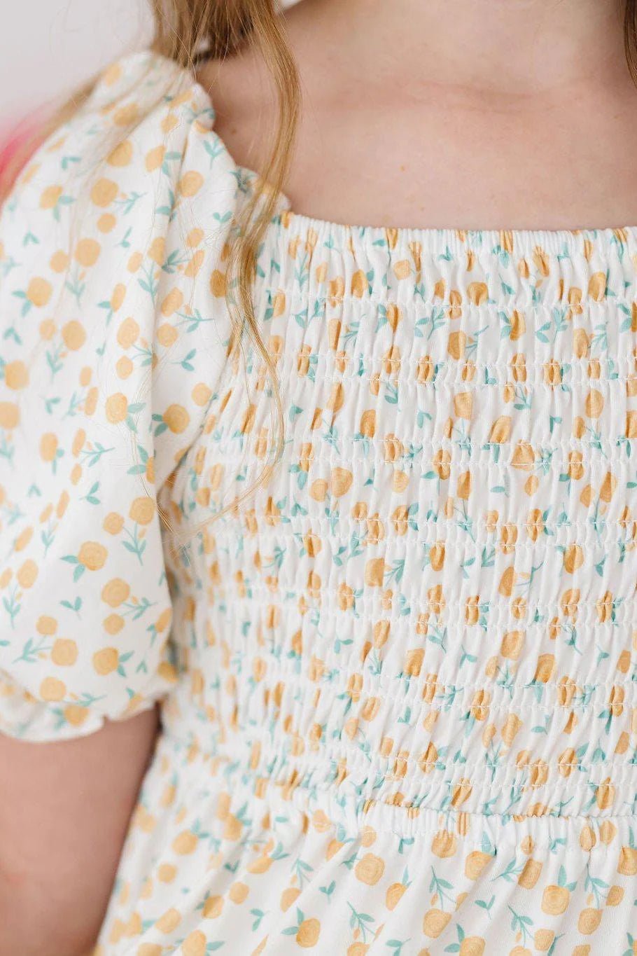 Marvelous Marigolds Smocked Ruffle Dress - The Nines