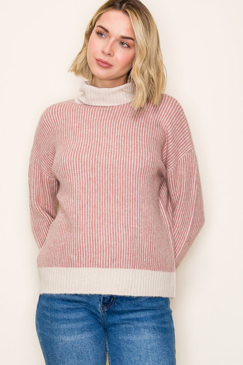 Mauve Turtleneck Sweater - The Nines