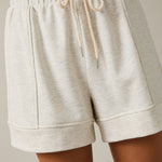 Melange Light Heather Gray Drawstring Shorts - The Nines
