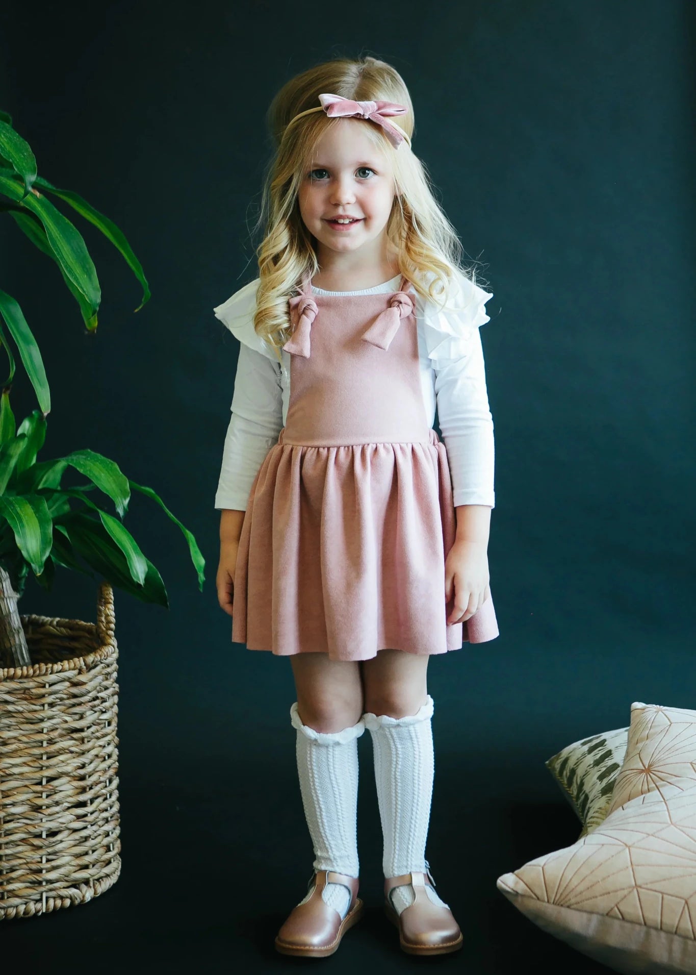 Vintage Pink Faux Suede Pinafore - The Nines