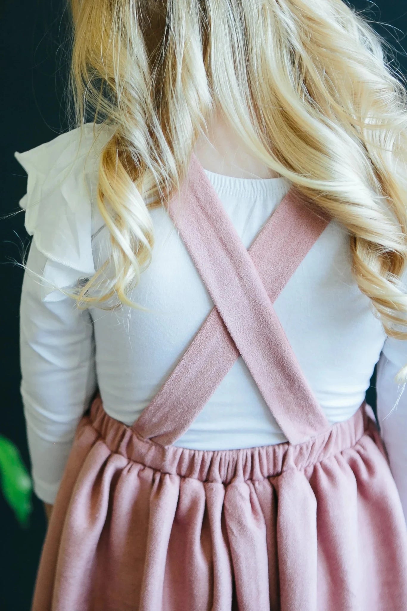 Vintage Pink Faux Suede Pinafore - The Nines