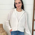 White Open Knit Jacket - The Nines