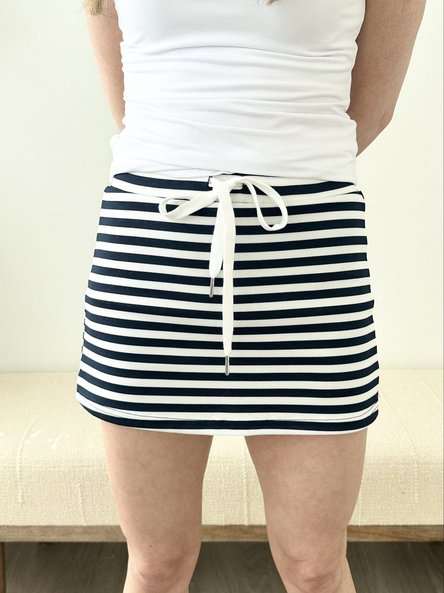 Navy Striped Skort - The Nines