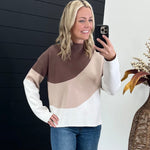 Colorblock Mock Sweater Tops - 2 Colors! - The Nines
