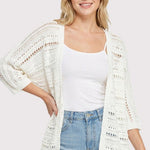 Open Knit Off White Dolman Cardigan - The Nines