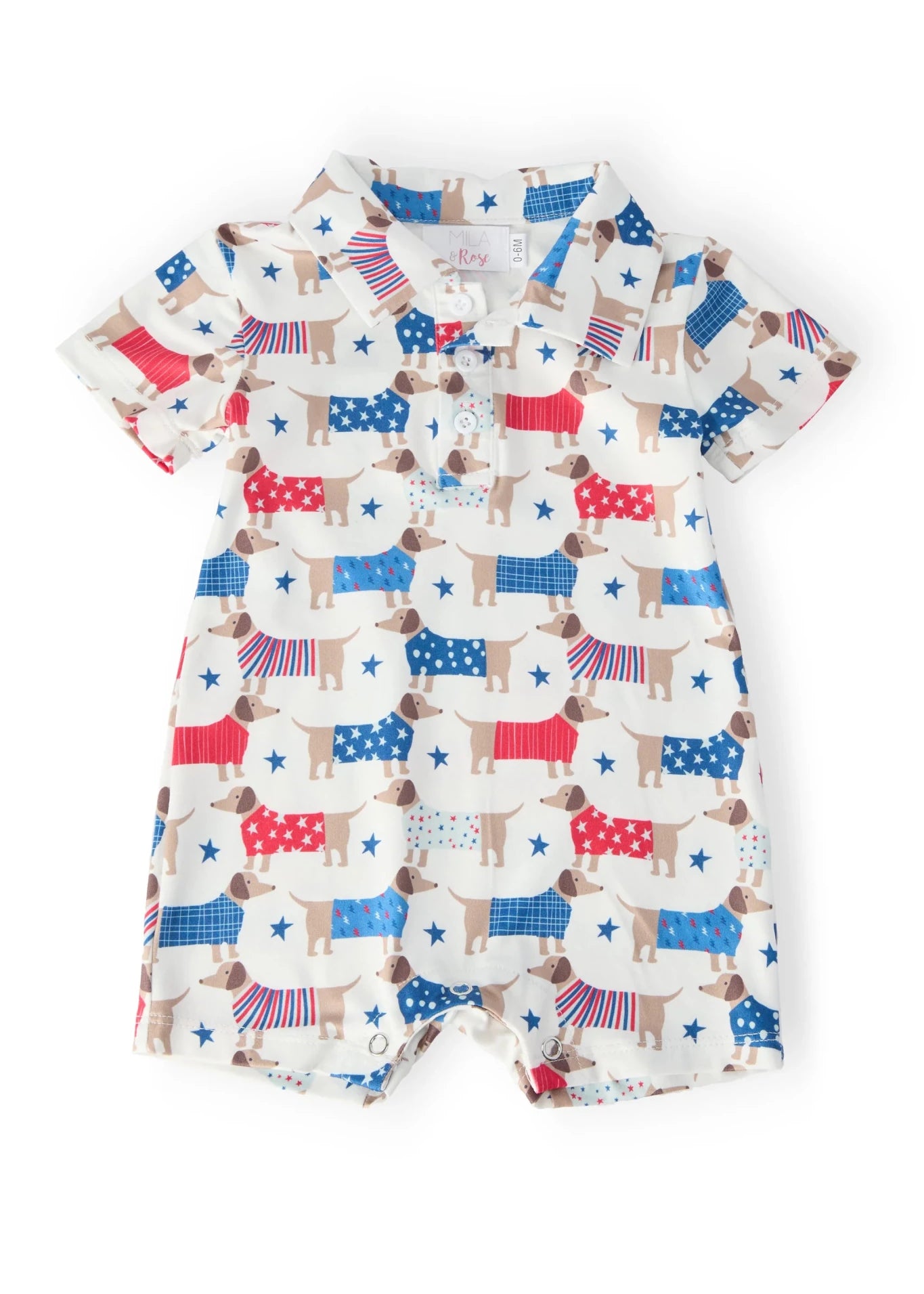Patriotic Pups Polo Shorty One - Piece - The Nines