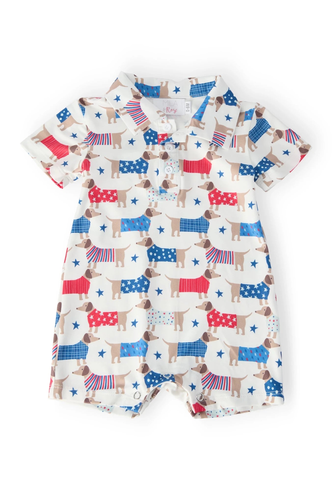 Patriotic Pups Polo Shorty One - Piece - The Nines