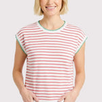 Pink & Green Knit Striped Top - The Nines