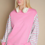 Pink & Mint Oversized Sweatshirt - The Nines