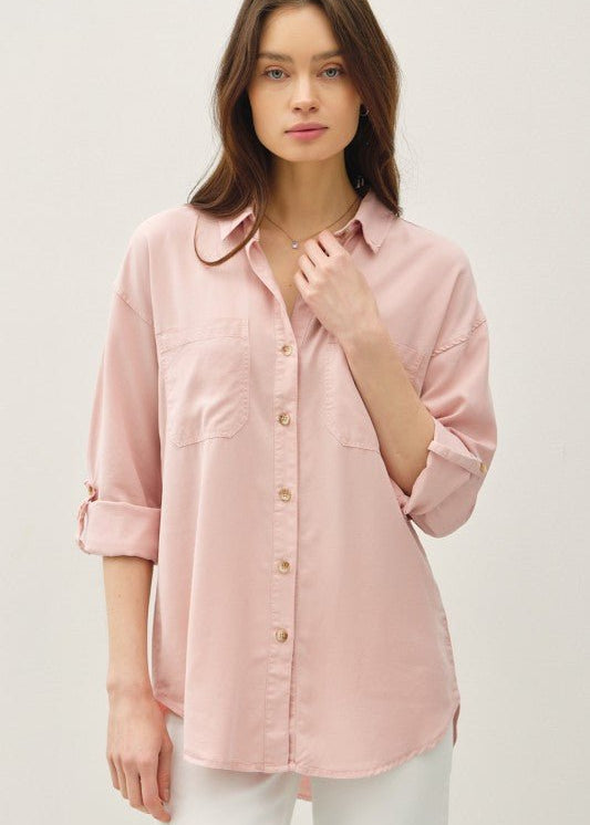 Tencel Oversized Button Down Top - 2 Colors! - The Nines