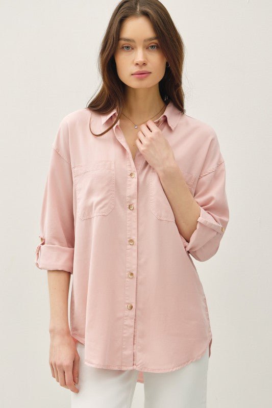 Tencel Oversized Button Down Top - 2 Colors! - The Nines