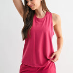Plum Pink Pima Cotton Racer Tank - The Nines