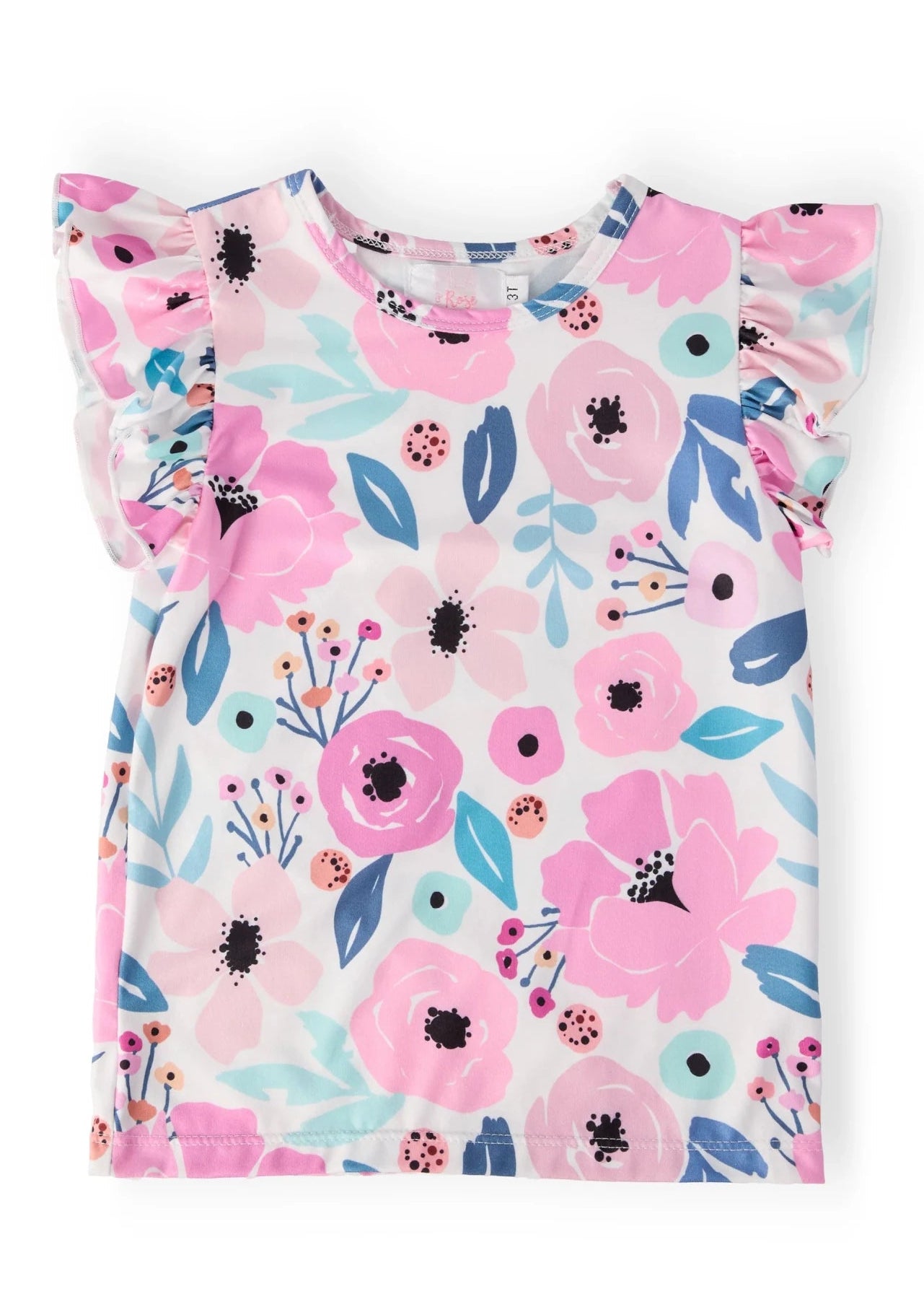 Pretty in Purple Floral Ruffle Tee - The Nines