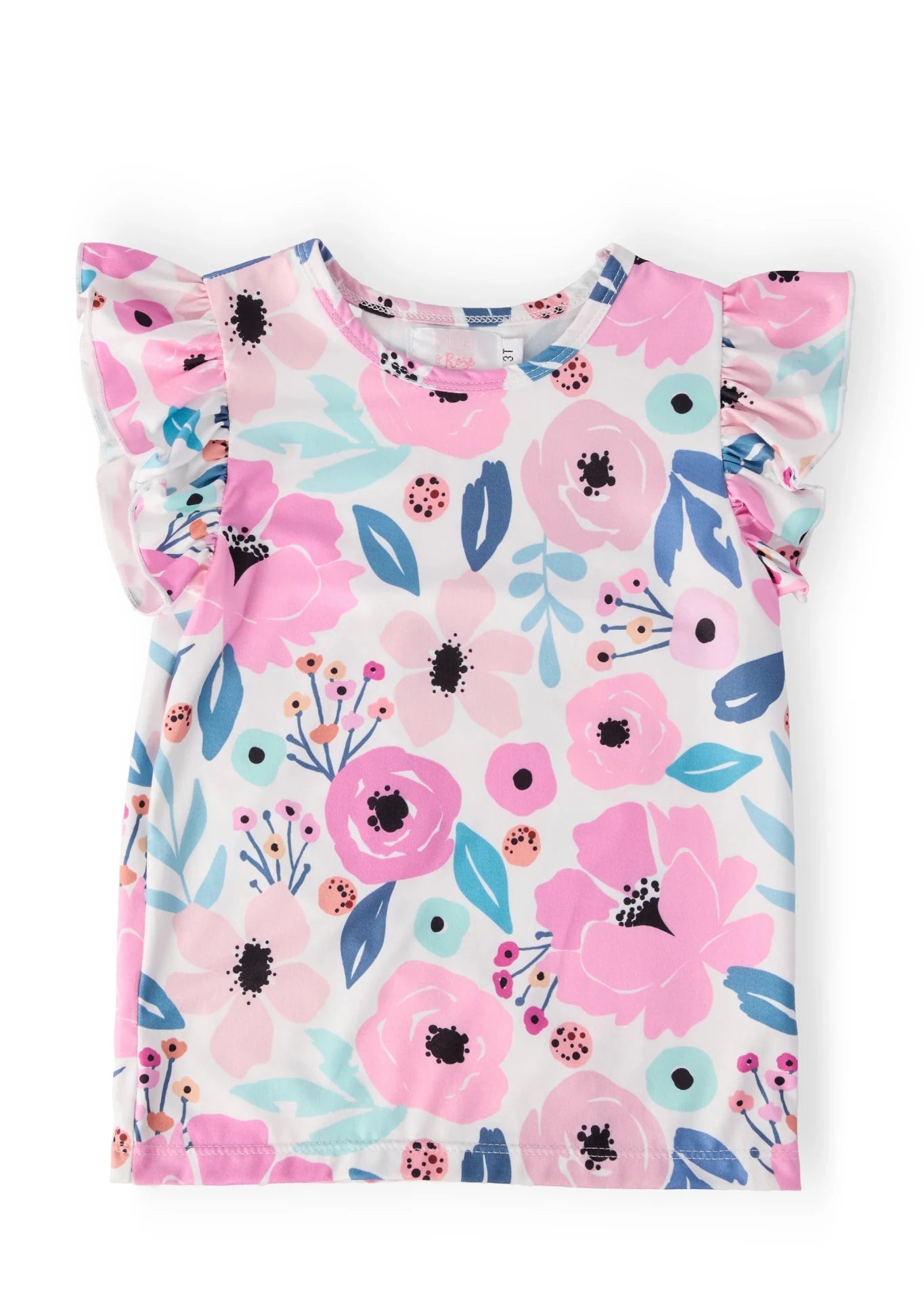 Pretty in Purple Floral Ruffle Tee - The Nines