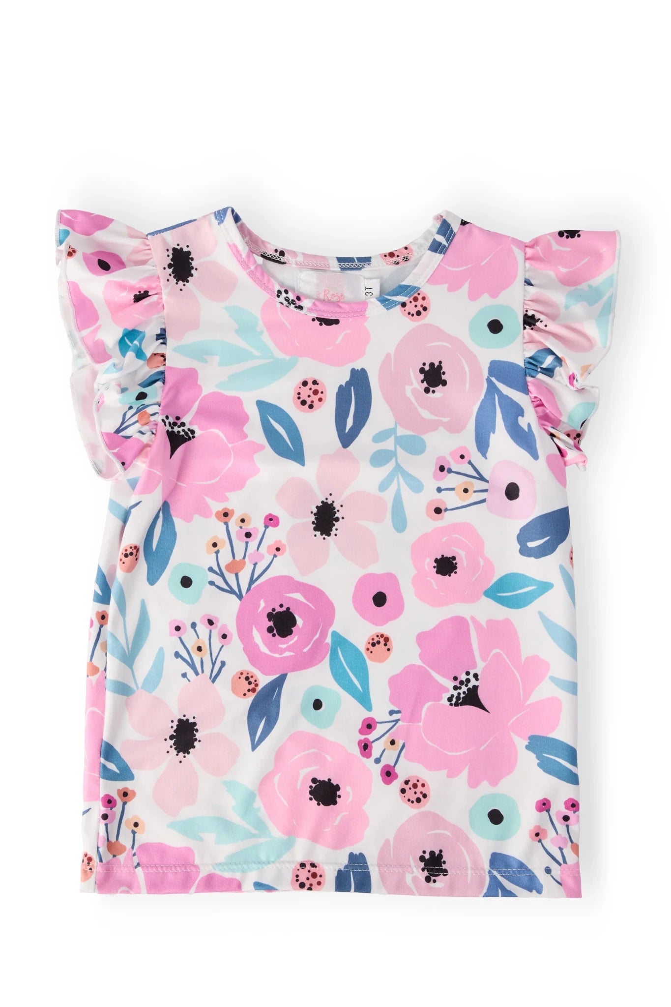 Pretty in Purple Floral Ruffle Tee - The Nines