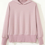 Striped Thumbhole Side Slit Hoodie - The Nines