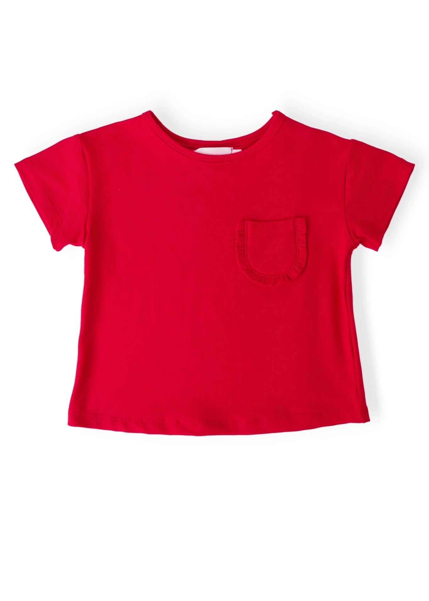 Red Ruffle Pocket Tee - The Nines