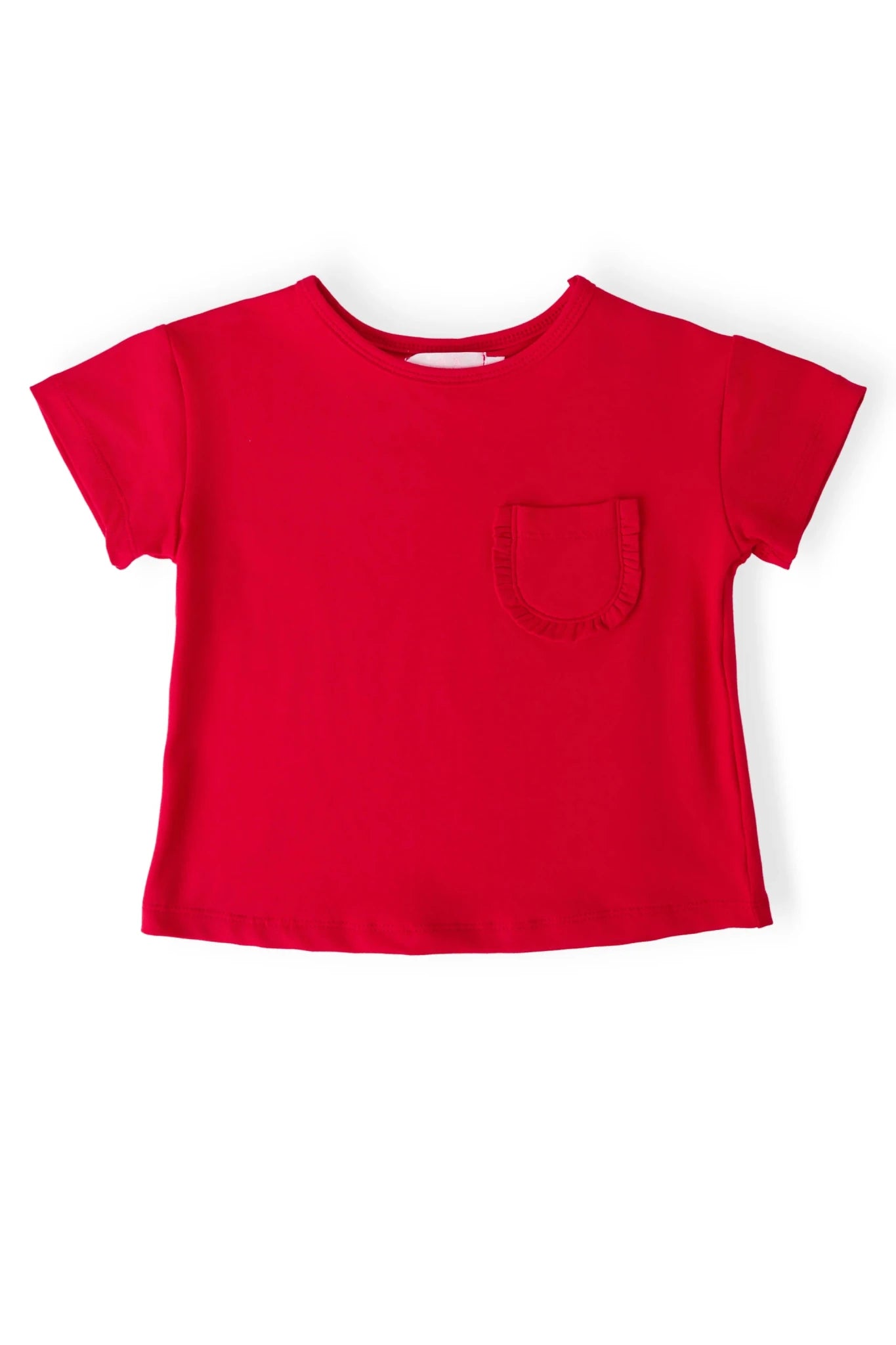 Red Ruffle Pocket Tee - The Nines