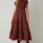 Rust Mock Midi Dress - The Nines