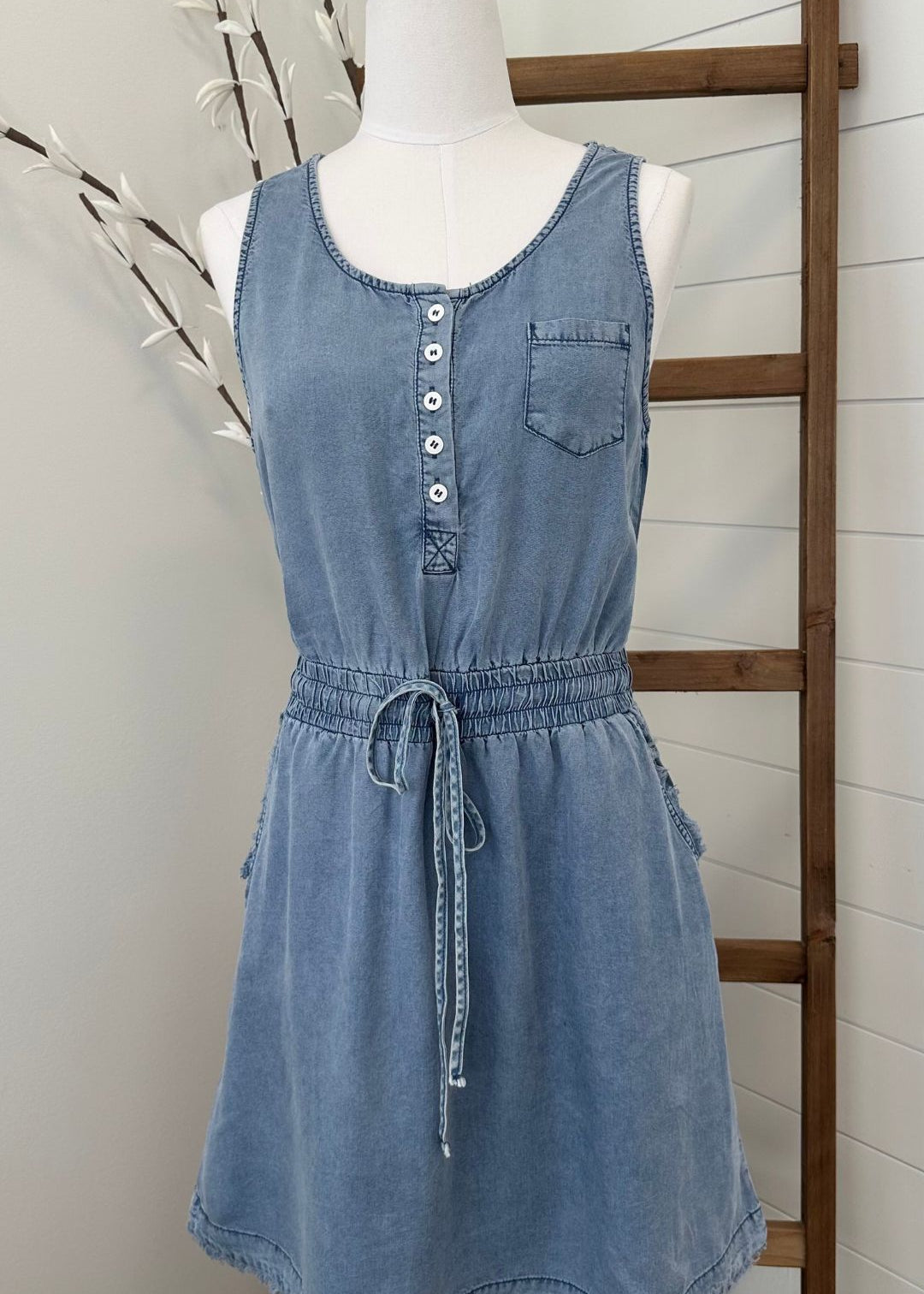 Denim Henley Dress - The Nines