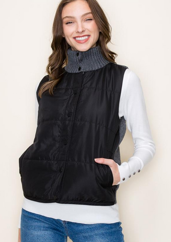 Sweater Puffer Vests - 2 Colors!