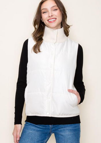 Sweater Puffer Vests - 2 Colors!