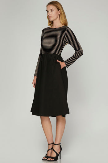 Striped Pocket Dress - 2 Colors!