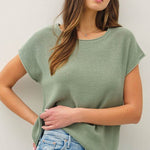 Knit Lightweight Sweater Tee - 2 Colors! - The Nines