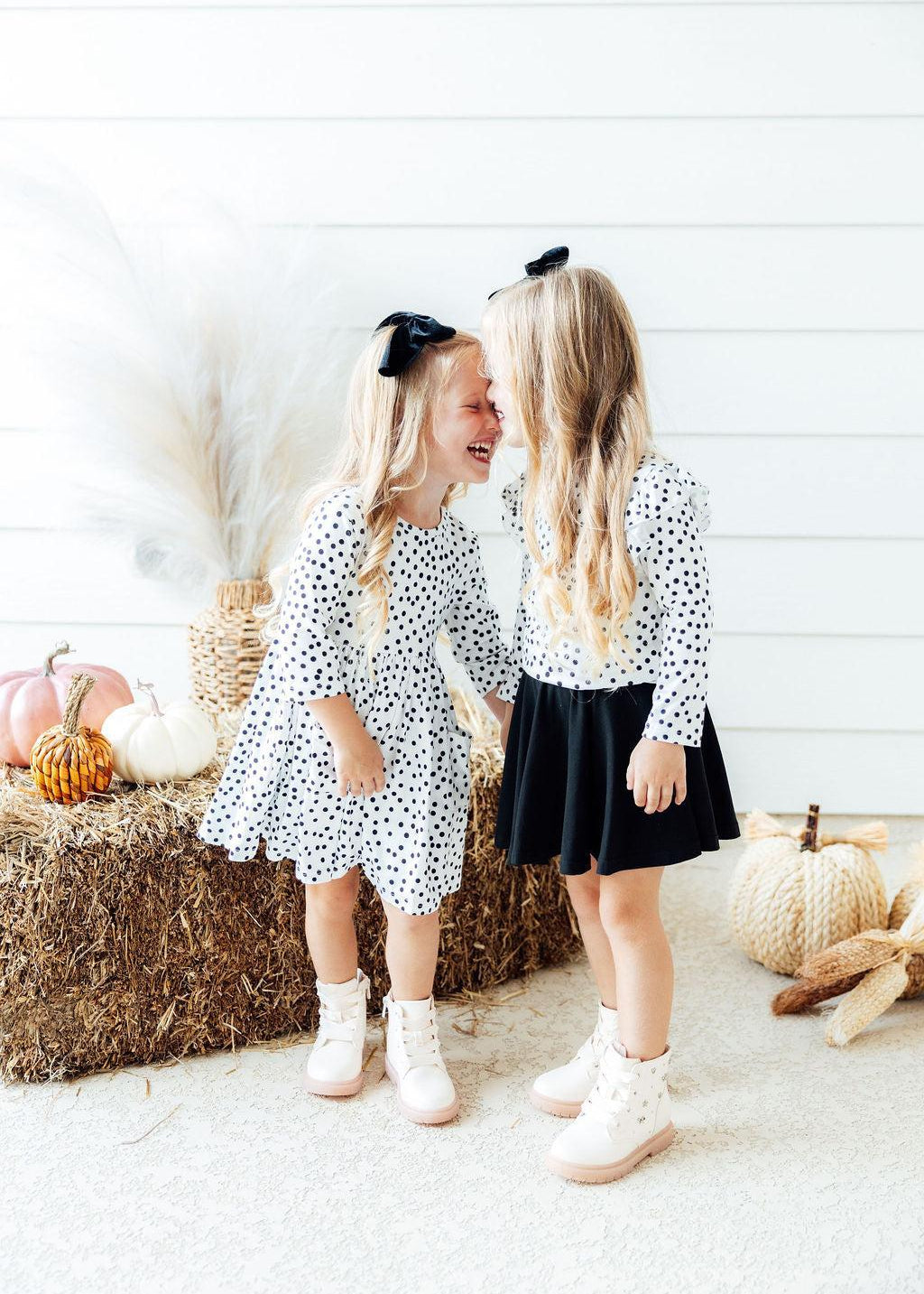 Scattered Dot 3/4 Sleeve Pocket Twirl Dress - The Nines