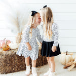 Scattered Dot 3/4 Sleeve Pocket Twirl Dress - The Nines