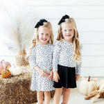 Scattered Dot Long Sleeve Ruffle Tee - The Nines