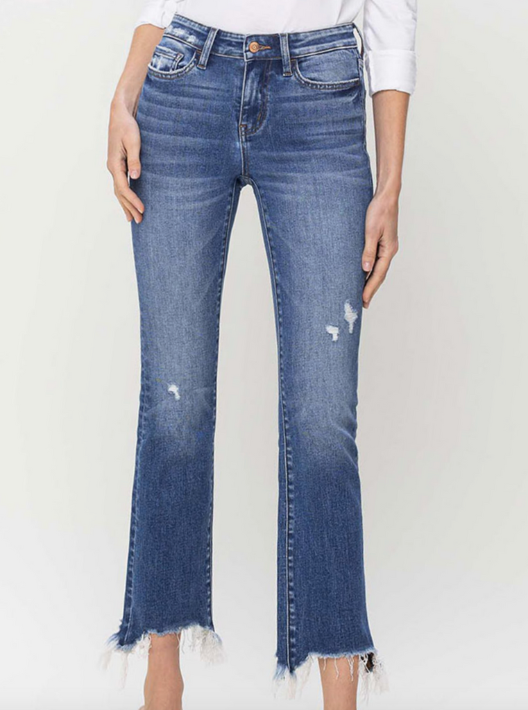 Frayed Hem Straight-Cut Jeans - Ready-to-Wear