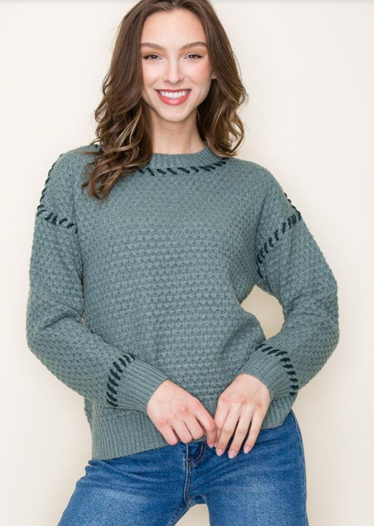 Stitched Sweaters - 2 colors!