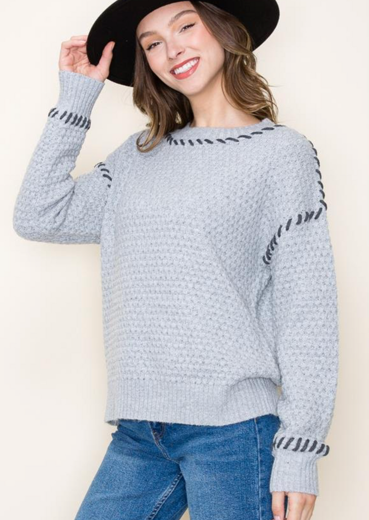 Stitched Sweaters - 2 colors!