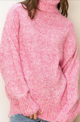 Pink Vail Vacation Long Turtleneck Sweater
