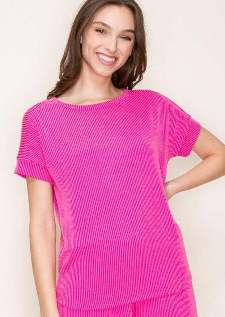 Ribbed Short Sleeve Tops - 4 Colors!