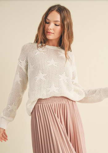 Star Open Knit Pullover