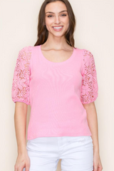 Lace Sleeve Tops - 2 Colors!