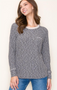 Charcoal Two Tone Knit Top