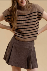 Mocha Striped Sweater Top