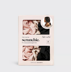 Kitsch Assorted Satin Scrunchie 5pc Set