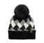 C.C Chunky Weaved Faux Fur Pom Beanie