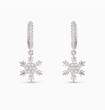 Amanda Blu Silver Snowflake Drop Earrings