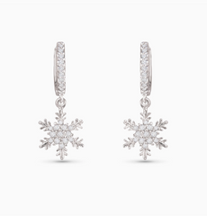 Amanda Blu Silver Snowflake Drop Earrings