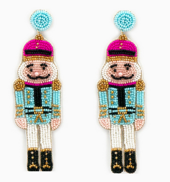 Nutcracker Beaded Holiday Earrings - 2 Colors!