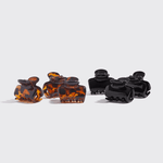 Kitsch Recycled Plastic Mini Puffy Glossy Claw Clips 6pc Set - Black & Torte - The Nines