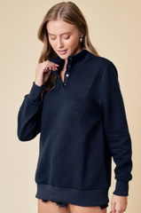 Navy Weekend Outing Quilted Pullover