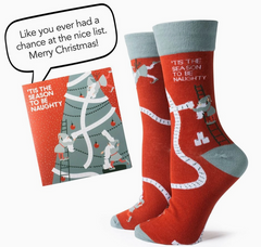 Holiday Card Sock Gift - Tis the Season/Naughty - FINAL SALE