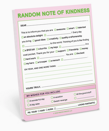 Random Note of Kindness Nifty Note Pad